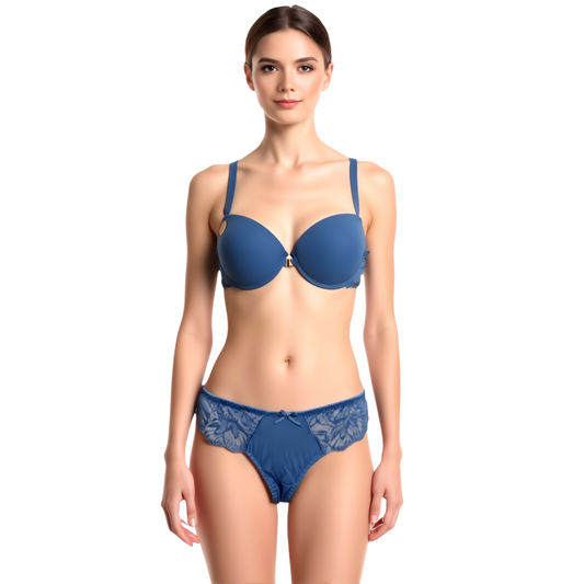 Front Open Padded Wired Bra Set