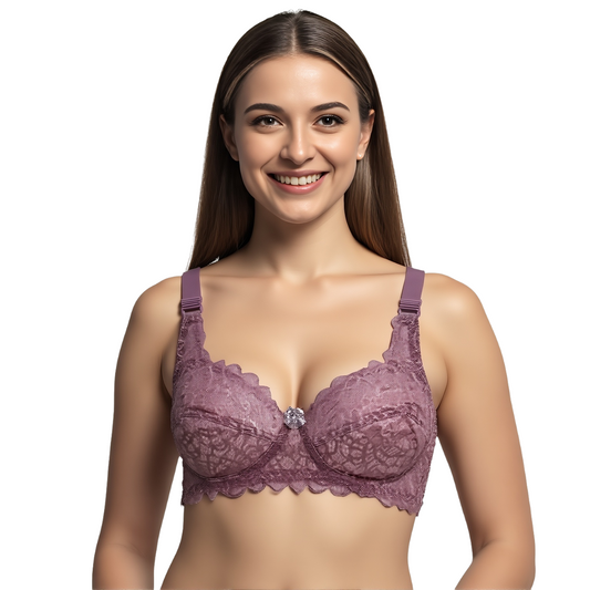 Women Non Padded Wired Net Bra - Basic