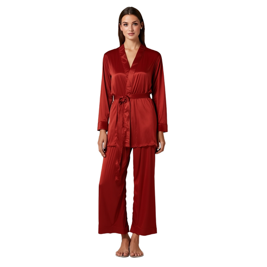 Maroon Nighty Lingerie Set for Girls and Women